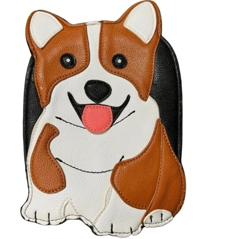Sleepyville Playful Critters‎ Corgi Dog hand Bag BROWN/Black lined w/ hand strap